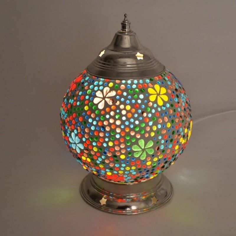 Mozaikowa orientalna lampa stołowa wielokolorowa, Sabri