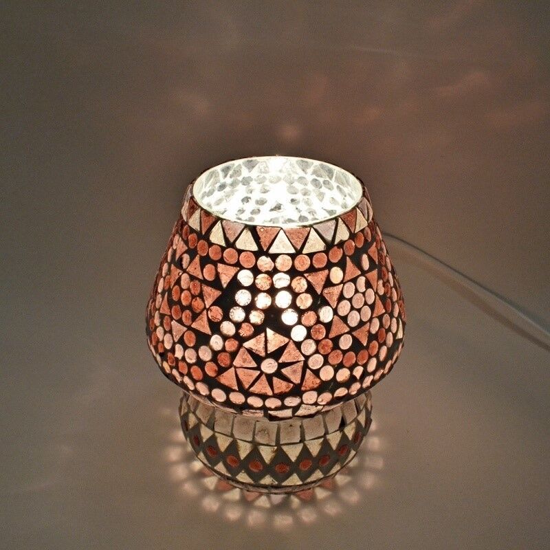 Mozaikowa orientalna lampa stołowa fioletowa, Rachel