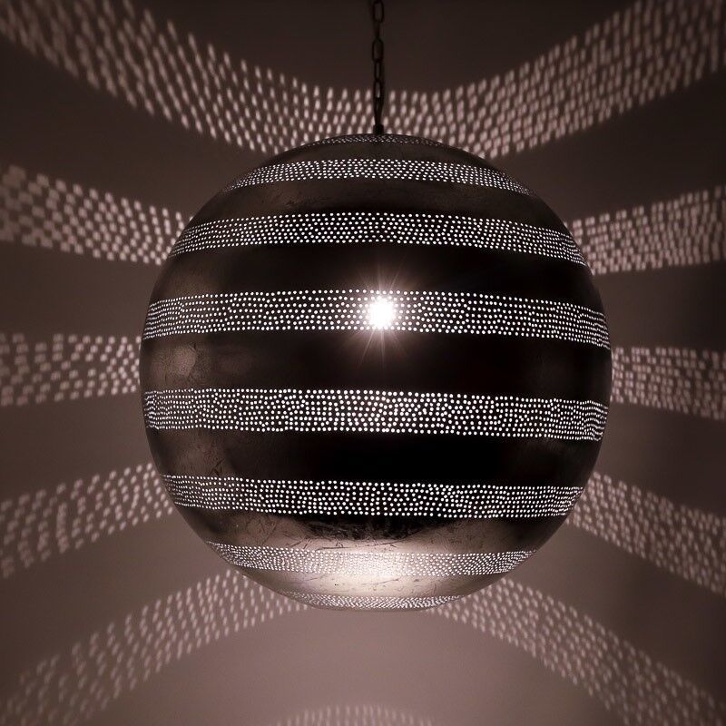 Filigranowa orientalna lampa wisząca srebrna, Nimra Filigranowa orientalna lampa wisząca srebrna, Nimra