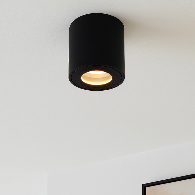 Nowoczesna oprawa natynkowa czarna, Alion, IP44 Nowoczesna oprawa natynkowa czarna, Alion, IP44