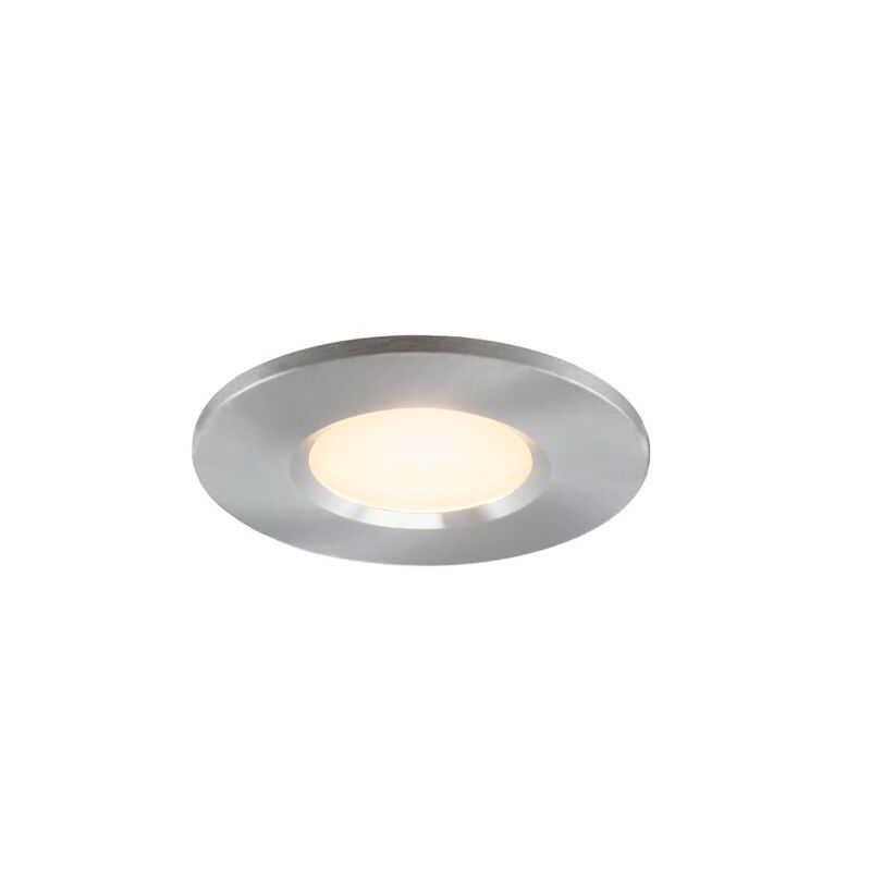 Srebrna mini oprawa podtynkowa aluminiowa, Philomena, 1,5W, 2700K LED, IP44