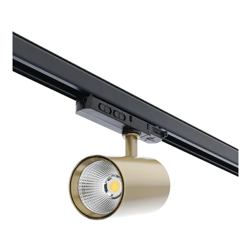 Reflektor mosiężny 3-fazowy Rozina, 10W/20W/30W, biały włącznik, ściemnialny, Pro Reflektor mosiężny 3-fazowy Rozina, 10W/20W/30W, biały włącznik, ściemnialny, Pro