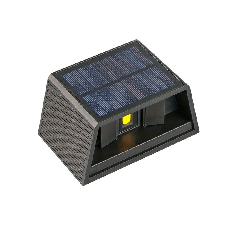Czarny kinkiet solarny zewnętrzny plastikowy, Shira, 3W, 2700K LED, IP65