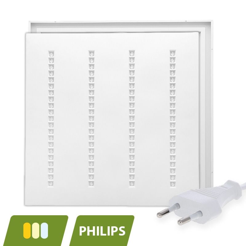 Panel LED Louvre 60x60 - 30W - biały włącznik - UGR <16