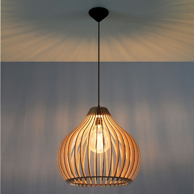 Drewniana lampa wisząca brązowa, Gudo