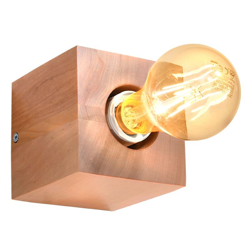 Drewniany reflektor ścienny brązowy, Anniko