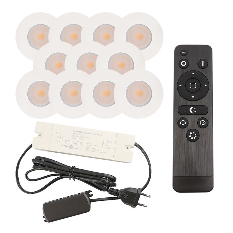 11 oprawy sufitowe wpuszczane białe na werandy Dico, IP65, z zestawem przyłączeniowym i pilotem 11 oprawy sufitowe wpuszczane białe na werandy Dico, IP65, z zestawem przyłączeniowym i pilotem