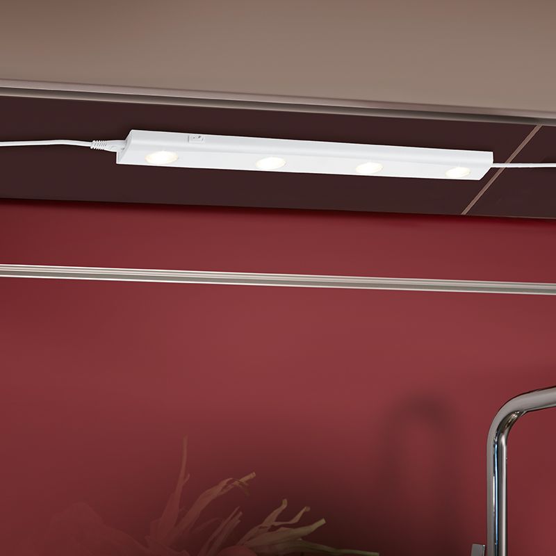 Biały oświetlenie szafek kuchennych plastikowy, Sarila, 1W, 3000K LED, z przełącznik