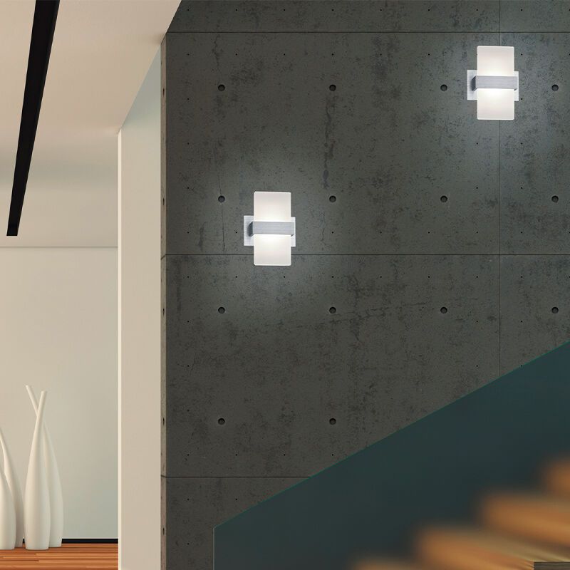 Szary kinkiet up down nowoczesny, Leontien, 4,3W, 3000K LED, z przełącznik