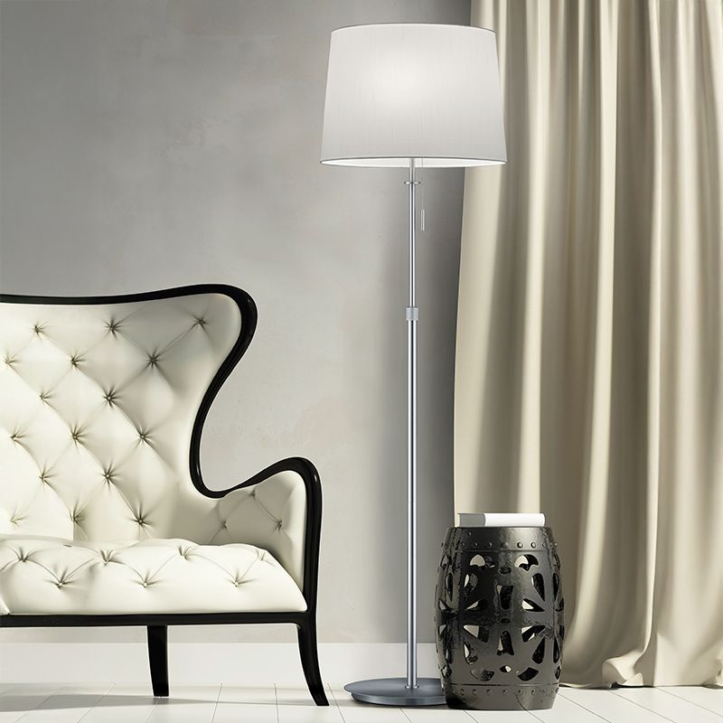 Niklowa lampa stojąca klasyczna, Niva, z przełącznik pociągowy