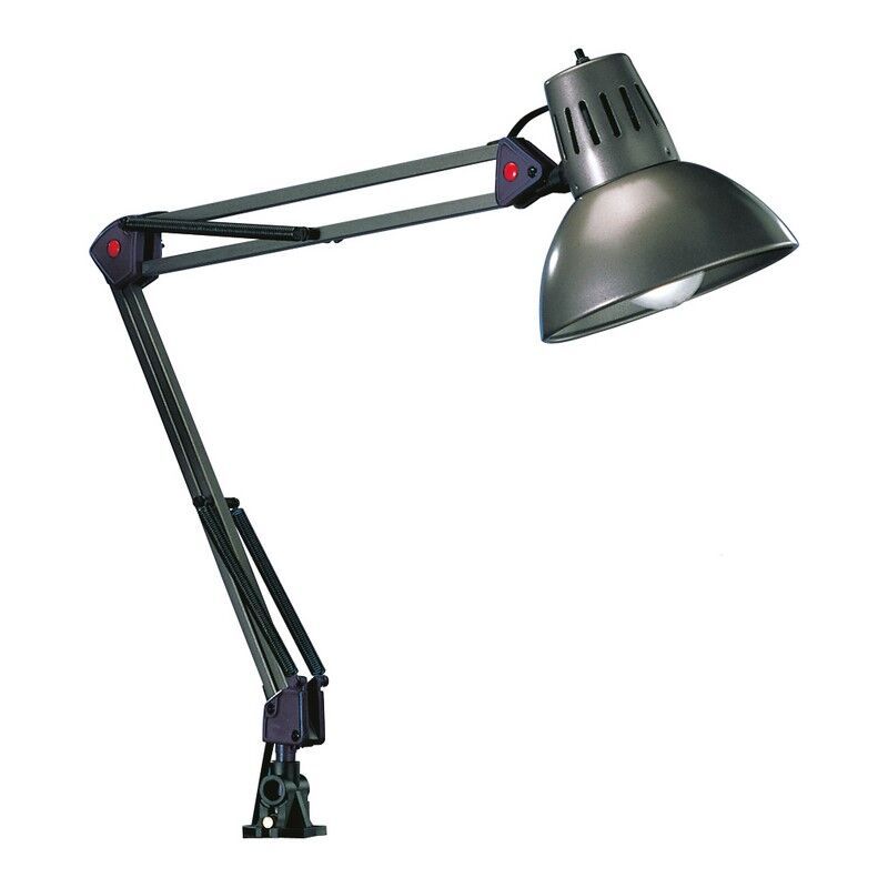 Szara lampa biurkowa metalowa, Kinshasa, z przełącznik