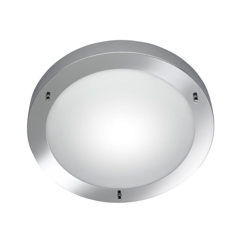 Niklowa lampa łazienkowa sufitowa szklana, Hadleigh, IP44 Niklowa lampa łazienkowa sufitowa szklana, Hadleigh, IP44
