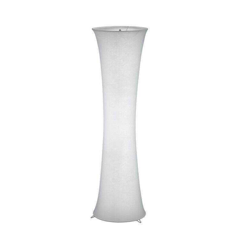Biała lampa stojąca metalowa, Vivy, z przełącznik
