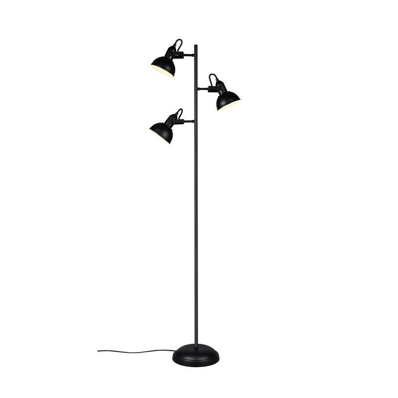 Czarna lampa stojąca industrialna, Kibek, z przełącznik Czarna lampa stojąca industrialna, Kibek, z przełącznik