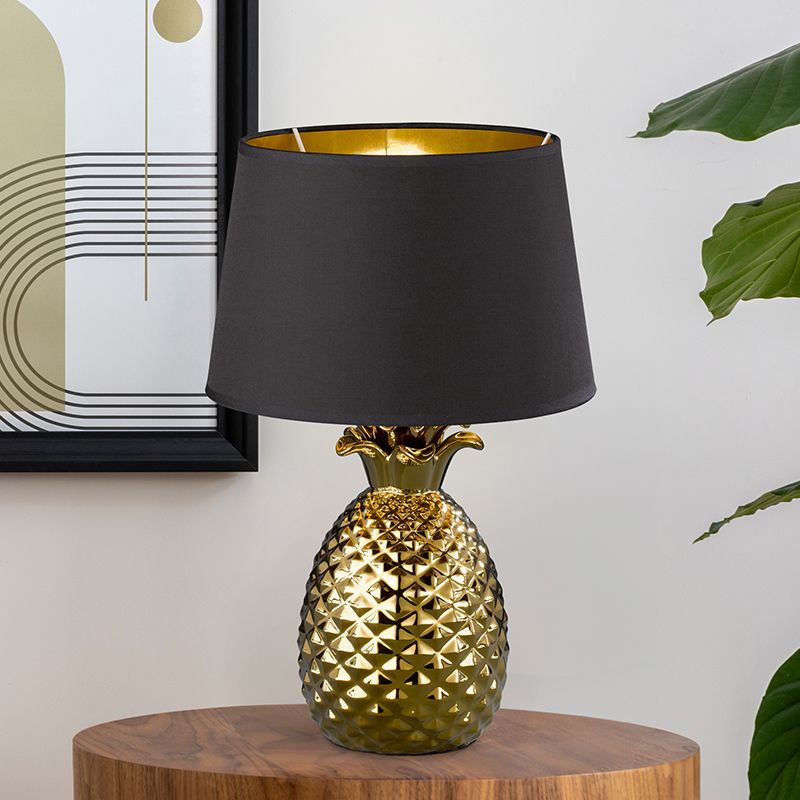 Ceramiczna lampa stołowa złota, Monsted, z przełącznik