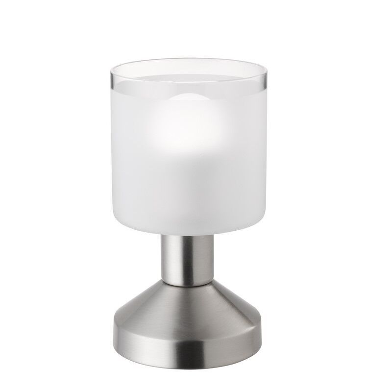 Niklowa lampa stołowa nowoczesna, Vilou, z przełącznik Niklowa lampa stołowa nowoczesna, Vilou, z przełącznik