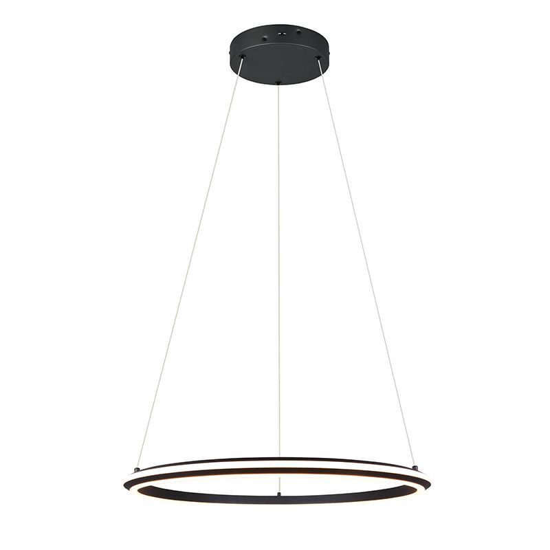 Czarna lampa wisząca nowoczesna, Jiry, 48W, white switch LED, ściemniana w 3 krokach