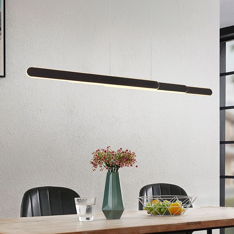 Czarna lampa wisząca design, Dwayn, 48W, regulowana ciepła do zimnej bieli LED, z dotykowy ściemniacz