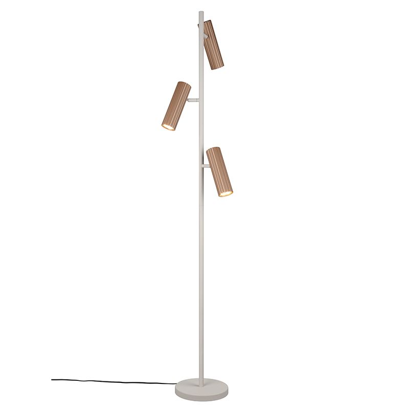 Brązowa lampa stojąca nowoczesna, Sieb, z przełącznik