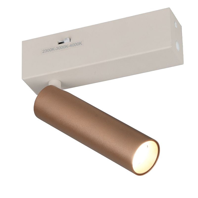 Brązowy reflektor ścienny nowoczesny, Smail, 5,5W, white switch LED, ściemniana w 3 krokach