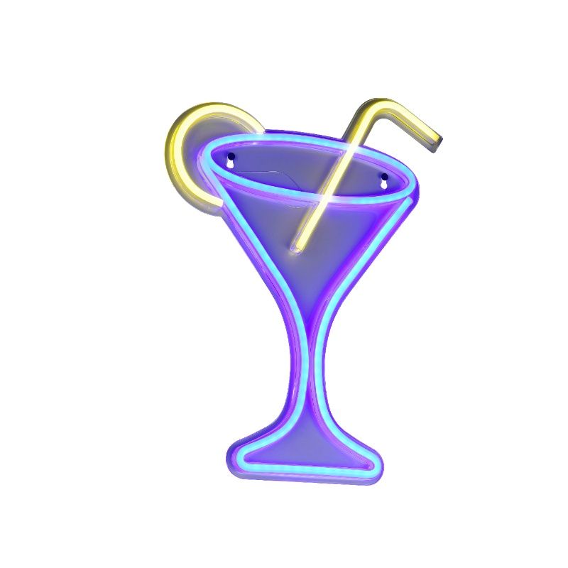 Przezroczysty kinkiet plastikowy, Cheers, 5W, niebieski LED, z przełącznik