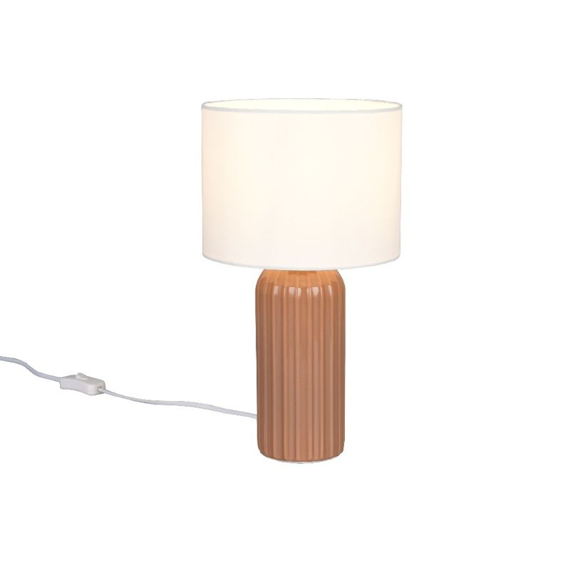 Ceramiczna lampa stołowa brązowa, Nannette, z przełącznik