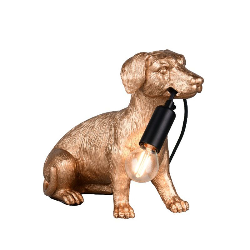 Złota lampa stołowa plastikowa, Doggo