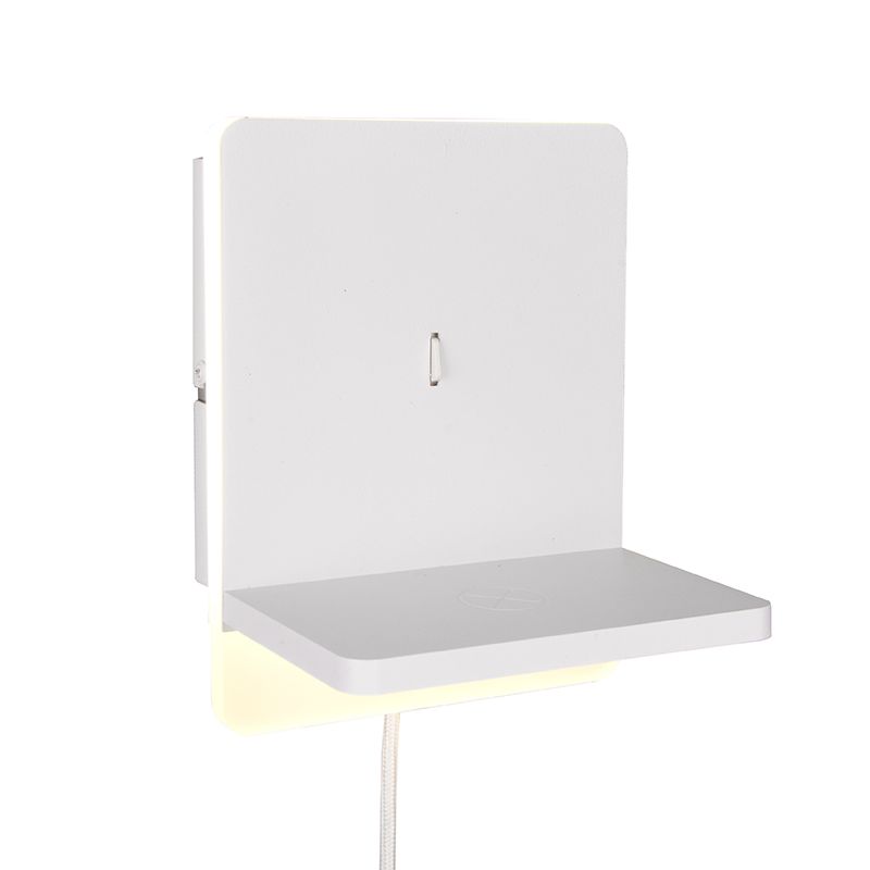 Biały kinkiet nowoczesny, Margje, 9W, 3000K LED, z przełącznik
