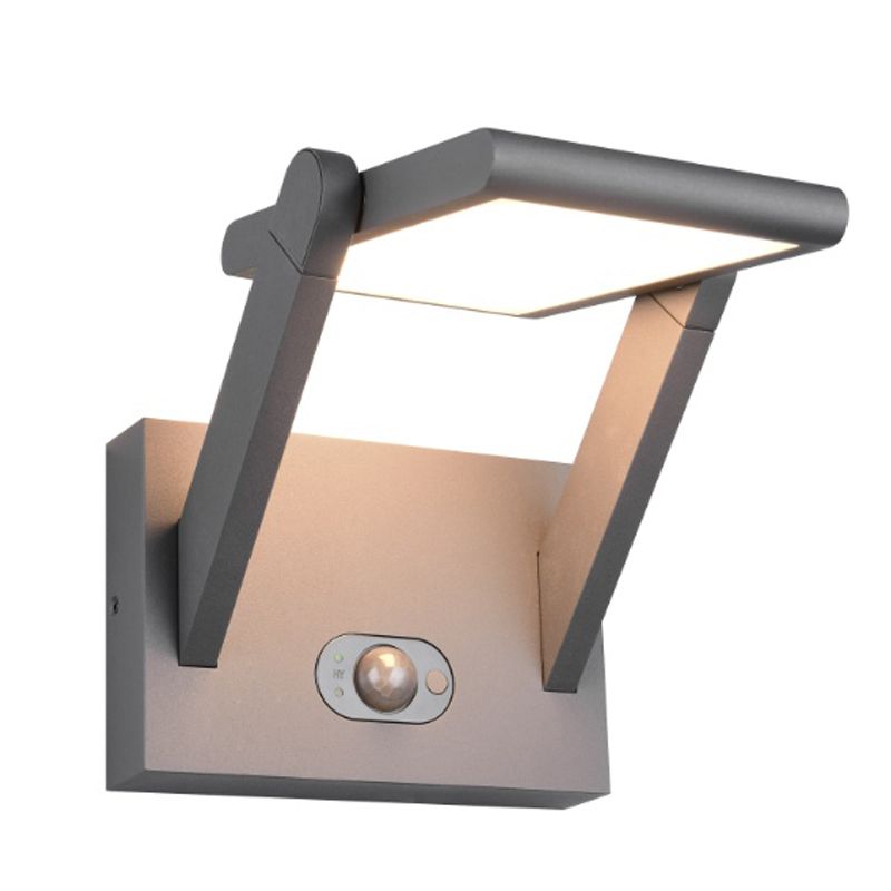 Antracytowy kinkiet solarny zewnętrzny nowoczesny, Maku, 5W, white switch LED, IP65 Antracytowy kinkiet solarny zewnętrzny nowoczesny, Maku, 5W, white switch LED, IP65