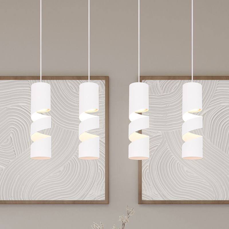 Biała lampa wisząca design, Marouan