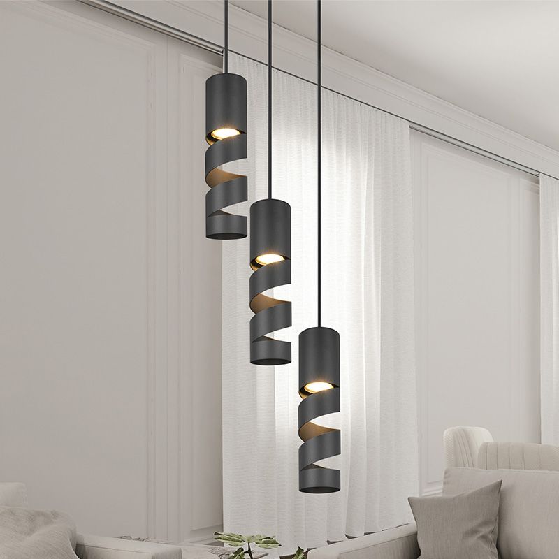 Czarna lampa wisząca design, Marouan Czarna lampa wisząca design, Marouan