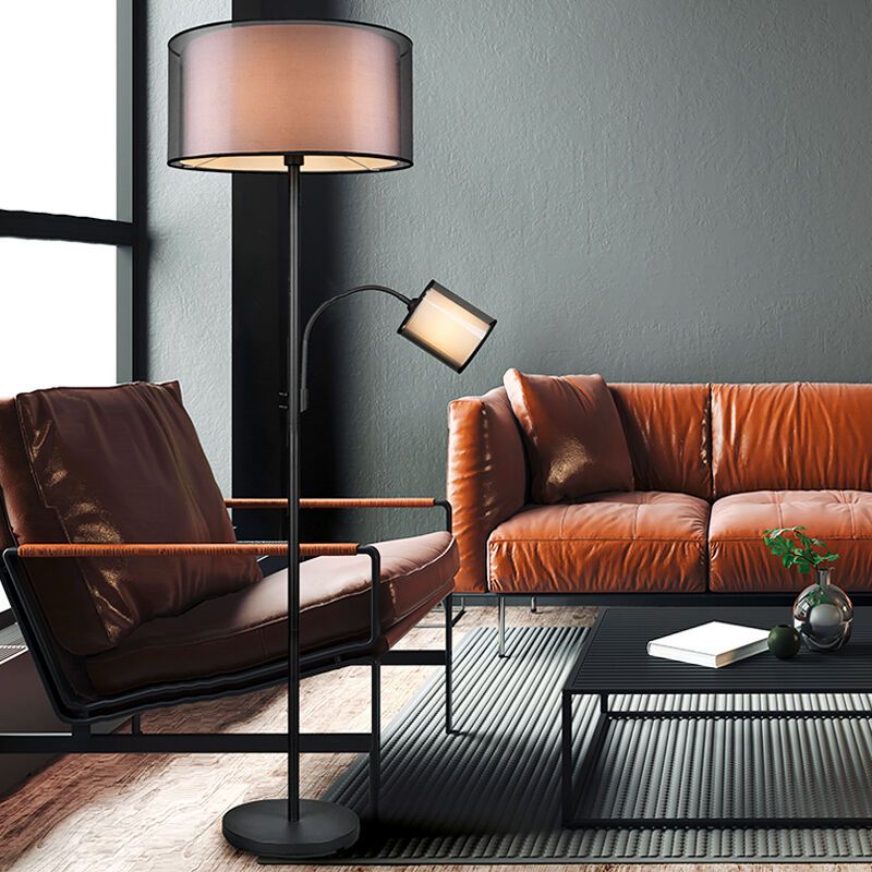 Antracytowa lampa do czytania stojąca nowoczesna, Mirle Antracytowa lampa do czytania stojąca nowoczesna, Mirle