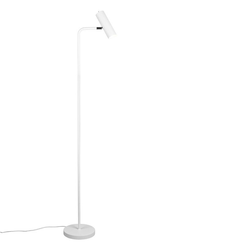 Biała lampa stojąca nowoczesna, Kaso, z przełącznik