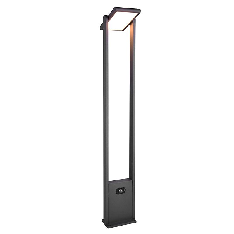 Antracytowa lampa podłogowa zewnętrzna solarna nowoczesna, Maku, 5W, white switch LED, IP65