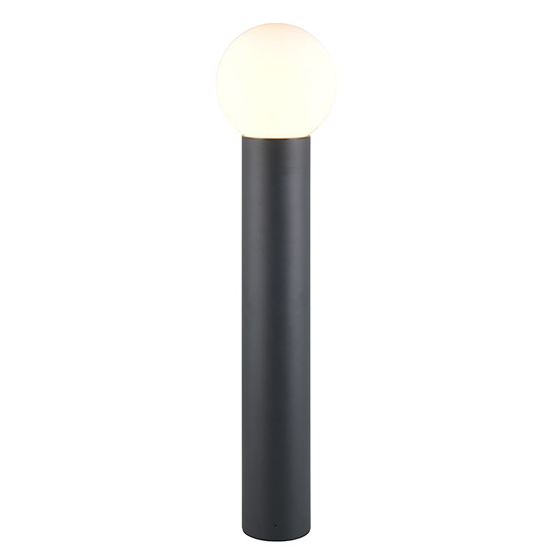 Antracytowa lampa podłogowa zewnętrzna z czujnikiem ruchu nowoczesna, Ouarda, IP44 Antracytowa lampa podłogowa zewnętrzna z czujnikiem ruchu nowoczesna, Ouarda, IP44