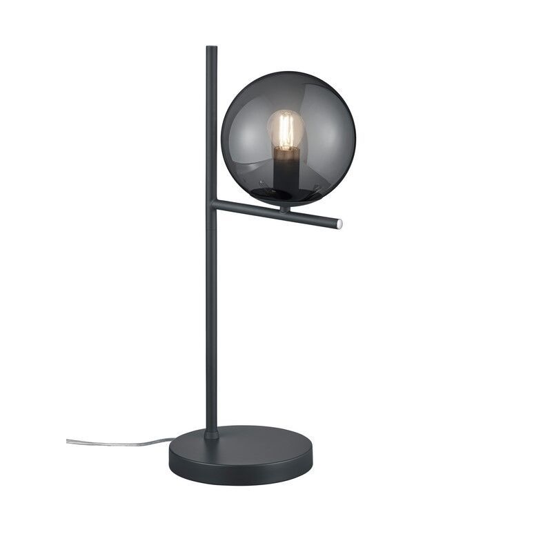 Antracytowa lampa stołowa nowoczesna, Silkis, z przełącznik Antracytowa lampa stołowa nowoczesna, Silkis, z przełącznik