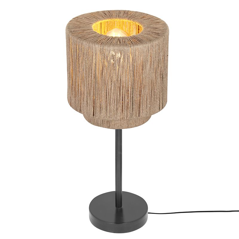 Beżowa lampa stołowa rustykalna, Rinus