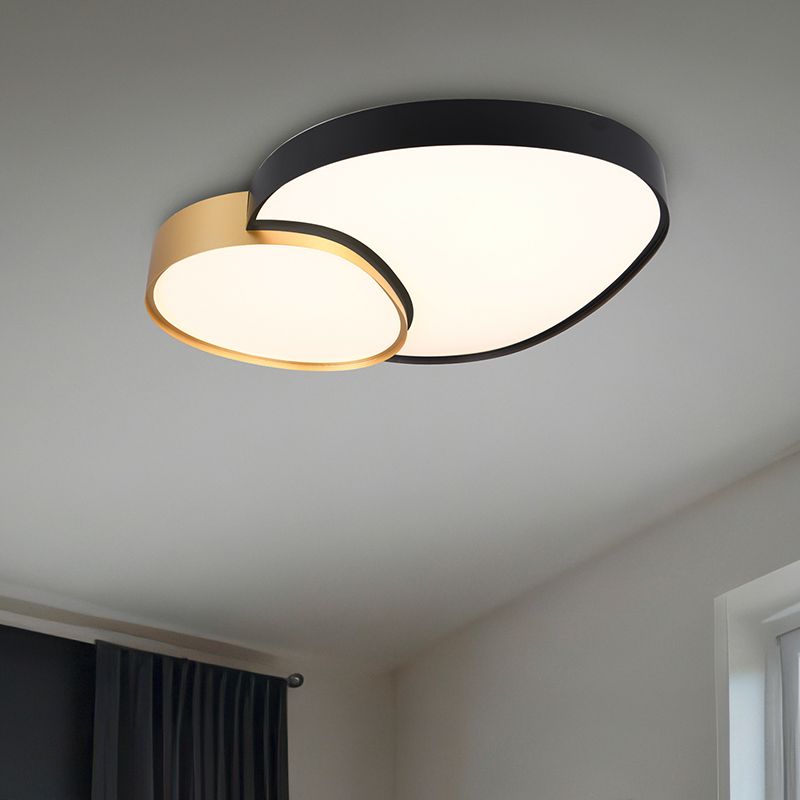 Złota lampa sufitowa metalowa, Merwin, 51W, regulowana ciepła do zimnej bieli LED