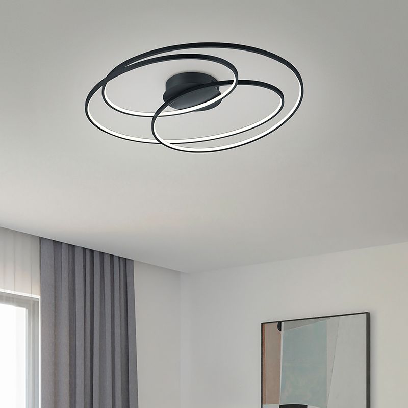 Czarny plafon sufitowy nowoczesny, Sabra, 50W, 3000K LED
