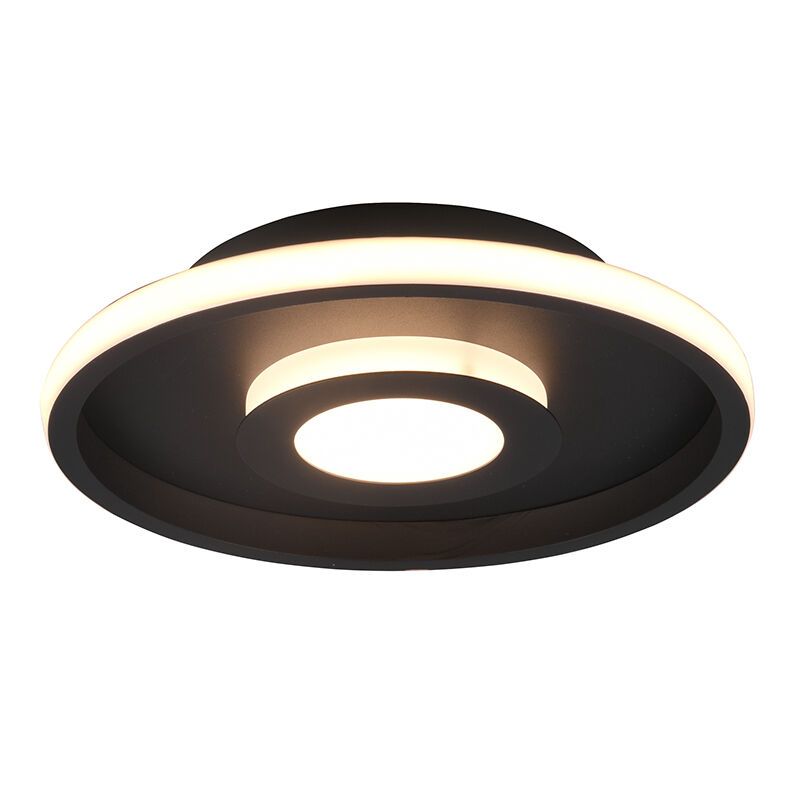 Czarna lampa łazienkowa sufitowa nowoczesna, Kayla, 28W, 3000K LED, IP44