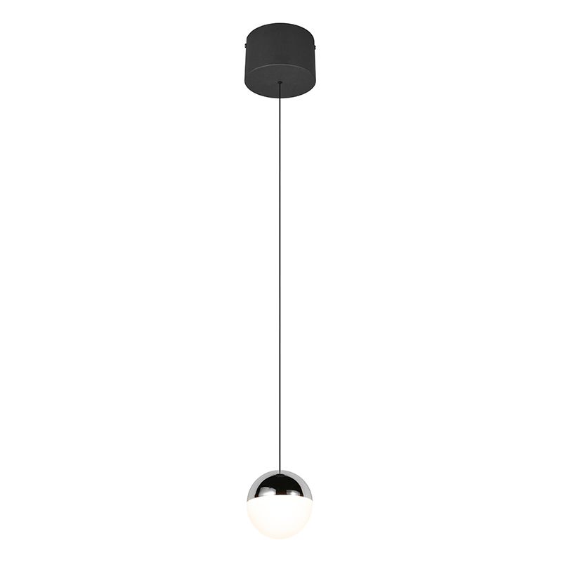 Chromowana lampa wisząca nowoczesna, Rigtje Chromowana lampa wisząca nowoczesna, Rigtje