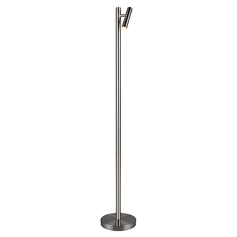 Niklowa lampa stojąca akumulatorowa nowoczesna, Peniguet, 3W, regulowana ciepła do zimnej bieli LED, z dotykowy ściemniacz Niklowa lampa stojąca akumulatorowa nowoczesna, Peniguet, 3W, regulowana ciepła do zimnej bieli LED, z dotykowy ściemniacz