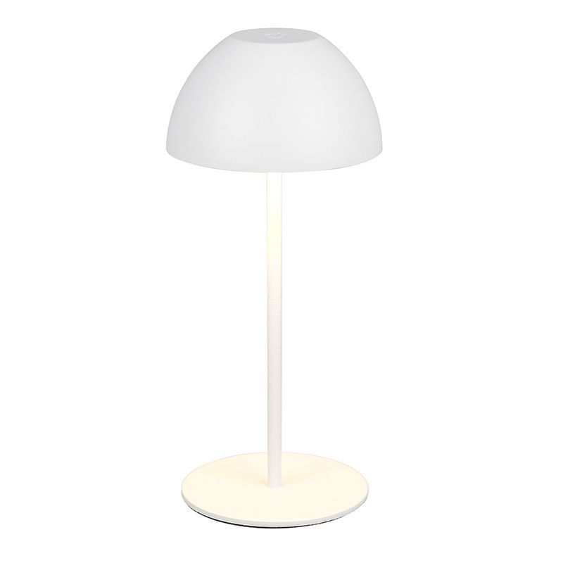 Biała lampa stołowa akumulatorowa plastikowa, Mikhail, 2W, 3000K LED, IP44, z dotykowy ściemniacz Biała lampa stołowa akumulatorowa plastikowa, Mikhail, 2W, 3000K LED, IP44, z dotykowy ściemniacz