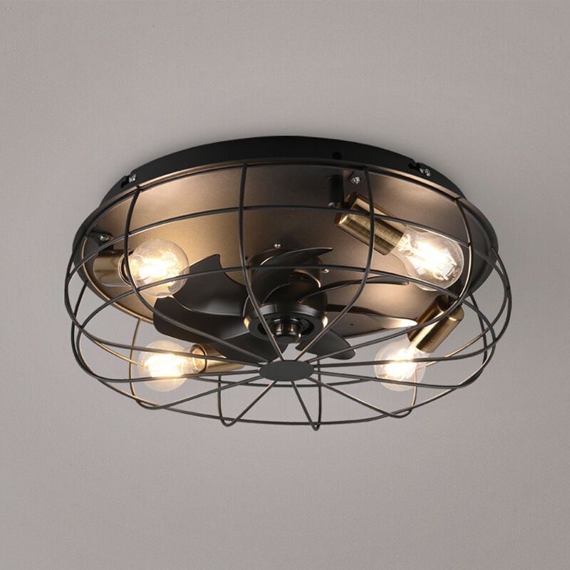 Czarny wentylator sufitowy nowoczesny, Roberto, z pilot