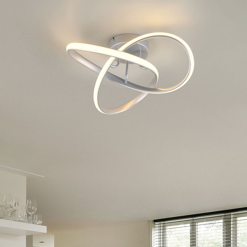 Srebrna lampa sufitowa design, Suat, 15W, 3000K LED Srebrna lampa sufitowa design, Suat, 15W, 3000K LED