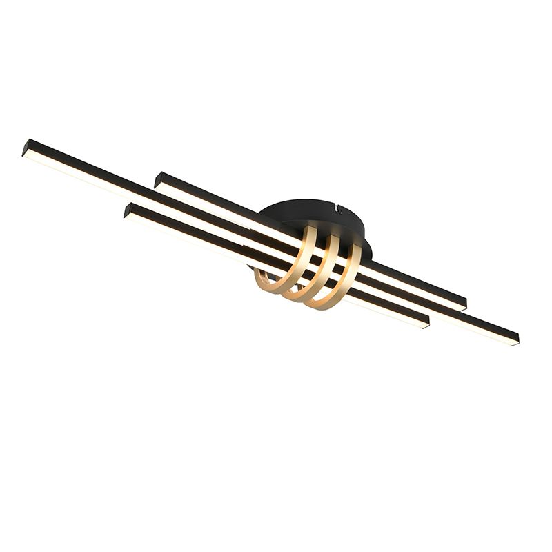 Czarny plafon sufitowy nowoczesny, Saloua, 20W, 3000K LED, ściemniana w 3 krokach Czarny plafon sufitowy nowoczesny, Saloua, 20W, 3000K LED, ściemniana w 3 krokach