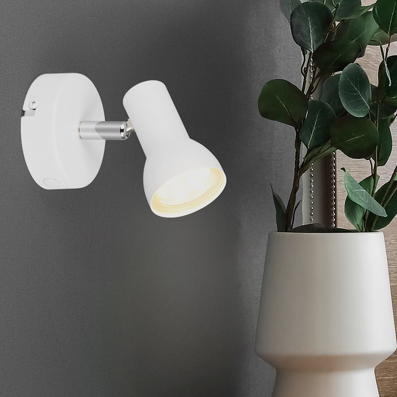 Biały reflektor ścienny nowoczesny, Sabrin