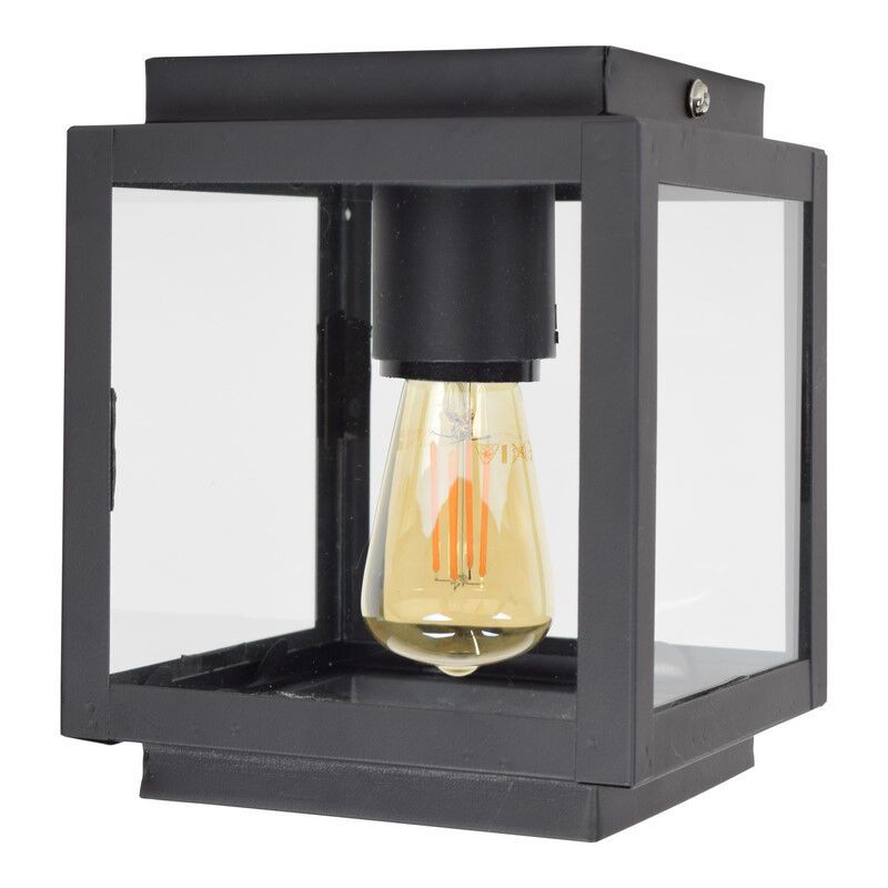 Industrialna lampa sufitowa czarna, Mendor