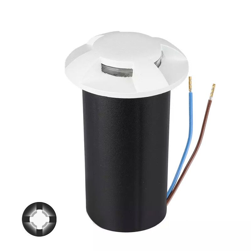 Nowoczesna lampa najazdowa biała, Marcus, 1W, 6500K LED, IP67 Nowoczesna lampa najazdowa biała, Marcus, 1W, 6500K LED, IP67