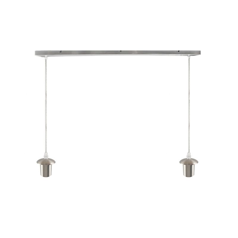 Aluminiowa lampa wisząca bez abażur chromowana, Rika
